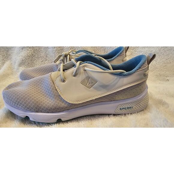 Sperry Fathom Lace Up Sailing Sneakers Shoes Women Sz 11M Beige Low Top Boating - Picture 2 of 6